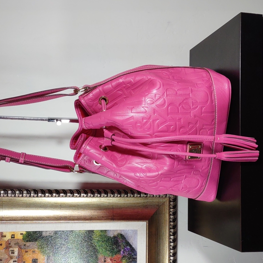Dooney & Bourke Embossed Pink Shoulder Bag, Large